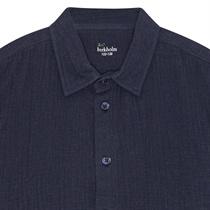 BIRKHOLM Muslin Skjorte Navy Blå